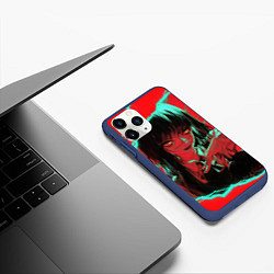 Чехол iPhone 11 Pro матовый Chainsaw-man : Аса Митака, цвет: 3D-тёмно-синий — фото 2