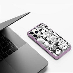 Чехол iPhone 11 Pro матовый Власть книжного червя паттерн, цвет: 3D-сиреневый — фото 2