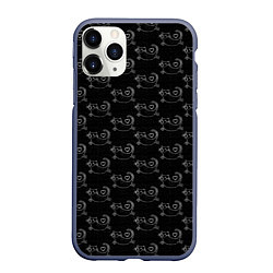 Чехол iPhone 11 Pro матовый Коты С Сердечками, цвет: 3D-серый