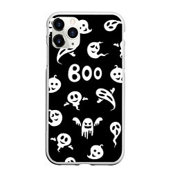 Чехол iPhone 11 Pro матовый Приведение Boo Хэллоуин, цвет: 3D-белый