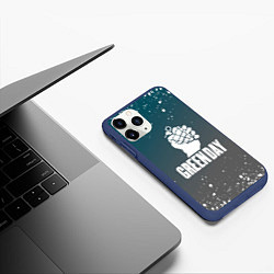 Чехол iPhone 11 Pro матовый Green day - брызги, цвет: 3D-тёмно-синий — фото 2