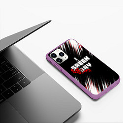 Чехол iPhone 11 Pro матовый Green day - абстракция, цвет: 3D-фиолетовый — фото 2