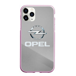 Чехол iPhone 11 Pro матовый Opel - серая абстракция, цвет: 3D-розовый
