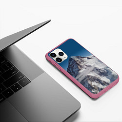 Чехол iPhone 11 Pro матовый Каракорум, К2, Чогори, 8614 м - вторая по высоте, цвет: 3D-малиновый — фото 2