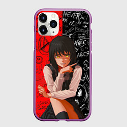 Чехол iPhone 11 Pro матовый Митака демон войны - человек бензопила