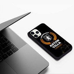 Чехол iPhone 11 Pro матовый Лого Aston Villa и надпись legendary football club, цвет: 3D-черный — фото 2