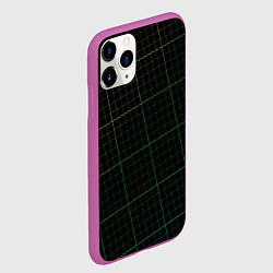 Чехол iPhone 11 Pro матовый Радужная сетка - текстура, цвет: 3D-фиолетовый — фото 2