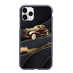 Чехол iPhone 11 Pro матовый Рисунок ретро - автомобиля, цвет: 3D-серый