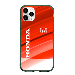 Чехол iPhone 11 Pro матовый Хонда - Красно-белая абстракция