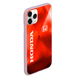 Чехол iPhone 11 Pro матовый Honda - красная абстракция, цвет: 3D-розовый — фото 2