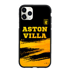 Чехол iPhone 11 Pro матовый Aston Villa - gold gradient: символ сверху, цвет: 3D-черный