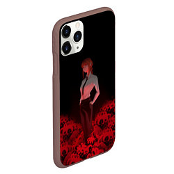 Чехол iPhone 11 Pro матовый Человек-бензопила: Макима Демон контроля, цвет: 3D-коричневый — фото 2