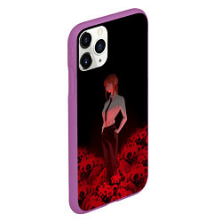 Чехол iPhone 11 Pro матовый Человек-бензопила: Макима Демон контроля, цвет: 3D-фиолетовый — фото 2