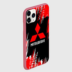 Чехол iPhone 11 Pro матовый Mitsubishi - краска, цвет: 3D-малиновый — фото 2