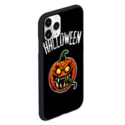 Чехол iPhone 11 Pro матовый Halloween - светильник Джека, цвет: 3D-черный — фото 2