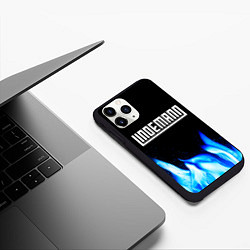 Чехол iPhone 11 Pro матовый Lindemann blue fire, цвет: 3D-черный — фото 2