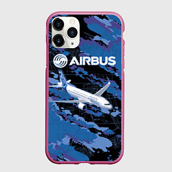 Чехол iPhone 11 Pro матовый Airbus A320 Аэробус, цвет: 3D-малиновый