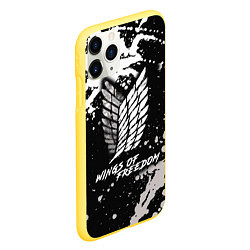 Чехол iPhone 11 Pro матовый Attack on Titan wings of freedom, цвет: 3D-желтый — фото 2