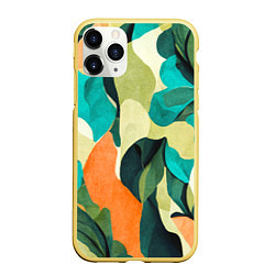 Чехол iPhone 11 Pro матовый Multicoloured camouflage, цвет: 3D-желтый