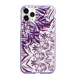 Чехол iPhone 11 Pro матовый Фиолетовые мандалы