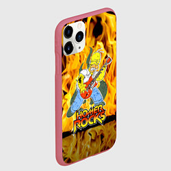 Чехол iPhone 11 Pro матовый Гомер Симпсон - соло на гитаре!, цвет: 3D-малиновый — фото 2