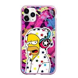 Чехол iPhone 11 Pro матовый Гомер Симпсон в звёздном балахоне!