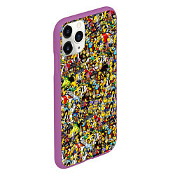 Чехол iPhone 11 Pro матовый Симпсоны все Герои, цвет: 3D-фиолетовый — фото 2