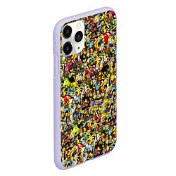 Чехол iPhone 11 Pro матовый Симпсоны все Герои, цвет: 3D-светло-сиреневый — фото 2