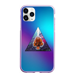 Чехол iPhone 11 Pro матовый Утконосий Дзен 3D, цвет: 3D-сиреневый