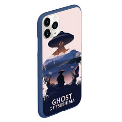 Чехол iPhone 11 Pro матовый Дзин Сакай art, цвет: 3D-тёмно-синий — фото 2