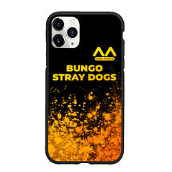 Чехол iPhone 11 Pro матовый Bungo Stray Dogs - gold gradient: символ сверху, цвет: 3D-черный