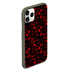 Чехол iPhone 11 Pro матовый Знаки нашей любви, цвет: 3D-темно-зеленый — фото 2