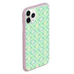 Чехол iPhone 11 Pro матовый Нежно-салатовый абстрактный паттерн, цвет: 3D-розовый — фото 2
