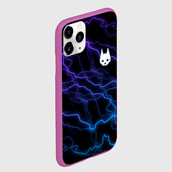 Чехол iPhone 11 Pro матовый Stray - молнии - неон, цвет: 3D-фиолетовый — фото 2
