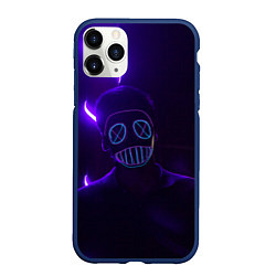 Чехол iPhone 11 Pro матовый Неоновый анонимус во тьме