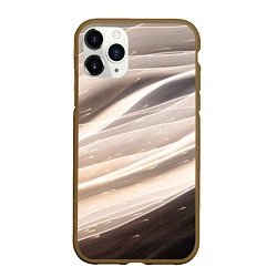Чехол iPhone 11 Pro матовый Абстрактные волны и огни бесконечности, цвет: 3D-коричневый