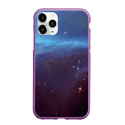 Чехол iPhone 11 Pro матовый Космический дым, цвет: 3D-фиолетовый