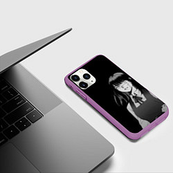 Чехол iPhone 11 Pro матовый Человек-бензопила : Аса Митака, цвет: 3D-фиолетовый — фото 2