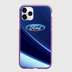 Чехол iPhone 11 Pro матовый Ford - абстракция, цвет: 3D-фиолетовый