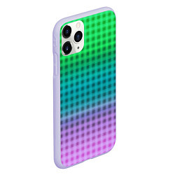 Чехол iPhone 11 Pro матовый Gradient lilac green plaid, цвет: 3D-светло-сиреневый — фото 2