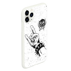 Чехол iPhone 11 Pro матовый Motorhead и рок символ, цвет: 3D-белый — фото 2