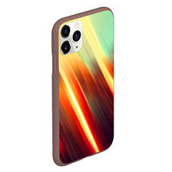 Чехол iPhone 11 Pro матовый Яркие размытые полосы, цвет: 3D-коричневый — фото 2