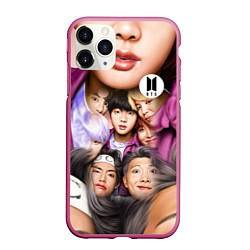 Чехол iPhone 11 Pro матовый BTS Team Photo, цвет: 3D-малиновый