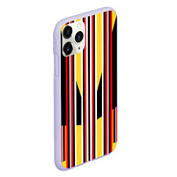 Чехол iPhone 11 Pro матовый Геометрические цветные фигуры полосы geometry, цвет: 3D-светло-сиреневый — фото 2