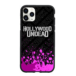 Чехол iPhone 11 Pro матовый Hollywood Undead rock legends: символ сверху, цвет: 3D-черный