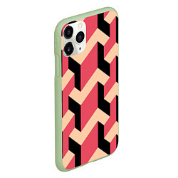 Чехол iPhone 11 Pro матовый Объемный геометрический узор geometry, цвет: 3D-салатовый — фото 2