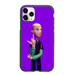 Чехол iPhone 11 Pro матовый Lil Peep На Фиолетовом Фоне