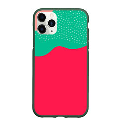 Чехол iPhone 11 Pro матовый Красочные пятна - абстракция, цвет: 3D-темно-зеленый
