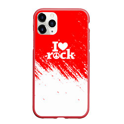 Чехол iPhone 11 Pro матовый I love rock - краска