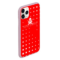 Чехол iPhone 11 Pro матовый Iron Maiden - абстракция кружочки, цвет: 3D-розовый — фото 2